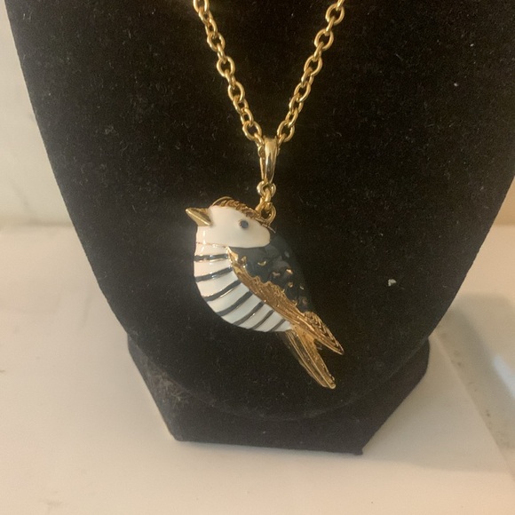 Talbots long chain necklace with blue bird golden - Picture 2 of 5